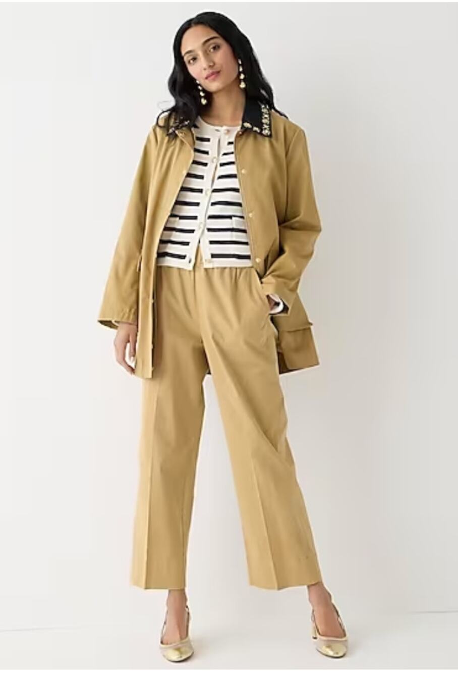 J Crew Astrid Wide Leg Chino Pant Womens Plus Size 3X Honey Brown Tan New Casual
